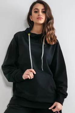 Bluzy | Bluzy>Fobya Bluza ze stójką F1173 czarny