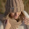 Czapki | Czapka I Szalik>Fobya CZAPKA O GRUBYM SPLOCIE CHUNKY KNIT F1559
