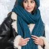Czapki | Czapka I Szalik>Fobya Czapka o grubym splocie chunky knit F1536 princesblue