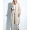 Kardigany Na Jesień I Zimę | Kardigany Klasyczne>Fobya Długi prosty kardigan F1720 beżowy