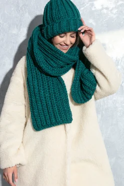 Szale>Fobya Długi szal o grubym splocie chunky knit F1556