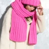 Szale>Fobya Długi szal o grubym splocie chunky knit F1545