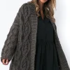 Kardigany Na Jesień I Zimę | Kardigany Klasyczne>Fobya Kardigan o grubym splocie Chunky Knit F1555 espresso