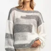Swetry Oversize | Cienkie Swetry>Fobya Kolorowy casualowy sweter z wełny F1895 szary