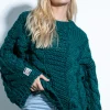 Swetry Na Jesień I Zimę | Ciepłe Swetry>Fobya Sweter z grubymi warkoczami CHUNKY KNIT F780 eden