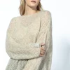 Swetry Na Jesień I Zimę | Swetry Oversize>Fobya Sweter z wełny baby alpaka ażurowy F1731 beżowy